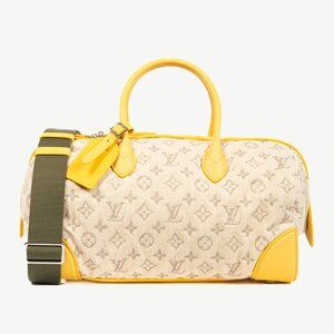 Louis Vuitton SS/12 Squat MM Denim Jaune Handbag